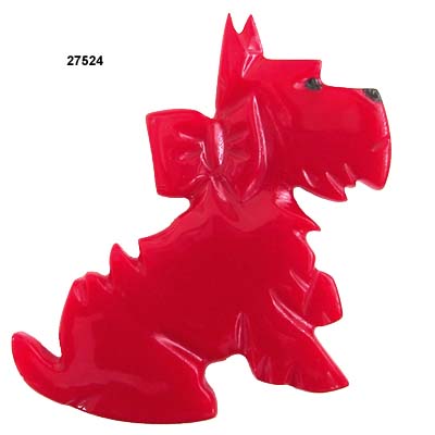 1990's Shultz Bakelite Scottie Dog Pin