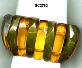 Marbled Green and Apple Juice Bakelite Bracelet