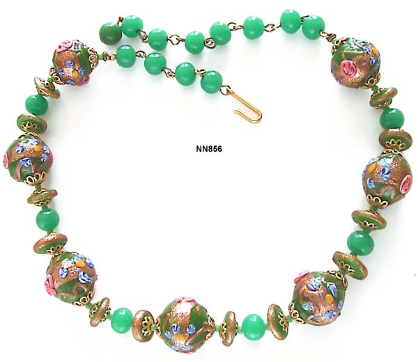c. 1950's Venetian Glass Bead Necklace