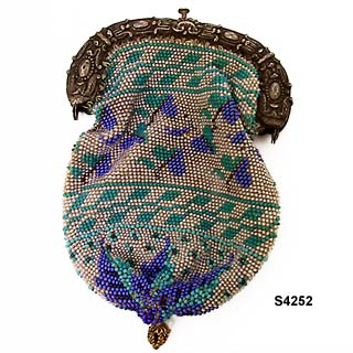 Antique Victorian Glass Bead Change Purse