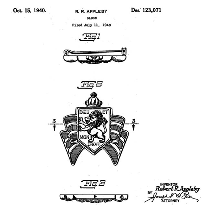 1941 British War Relief Society Pin Patent
