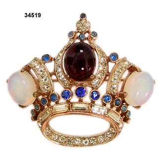 1944 CoroCraft Vermeil Crown Brooch