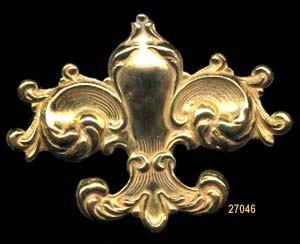 Signed Miriam Haskell Fleur de Lis Brooch