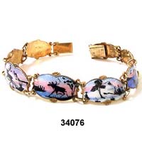 Norway 925S Gold-plated Enameled Scenic Link Bracelet