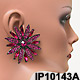 Thelma Deutsch Magenta Flower earrings