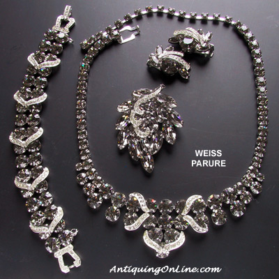 1950 WEISS Black Diamond Parure