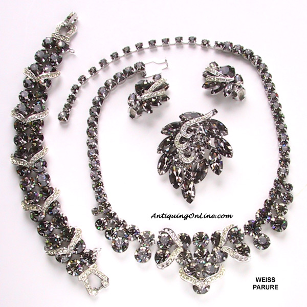 1950 WEISS Black Diamond Parure