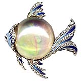 CoroCraft sterling jelly belly angel fish pin