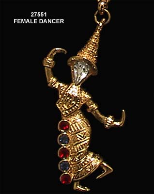  KJL Balinese Dancers Pin/Pendant Necklace