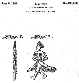 1943 Hess-Appel Russian Dancer Pins patent