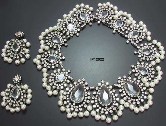 1960's Kenneth J. Lane Bib and Clipback Earrings