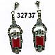 Sterling Carnelian Art Deco Earrings