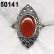 sterling carnelian Art Deco ring