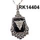 1933 Silver, Onyx & Marcasite Drop Pendant