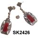 Sterling Carnelian Art Deco Earrings