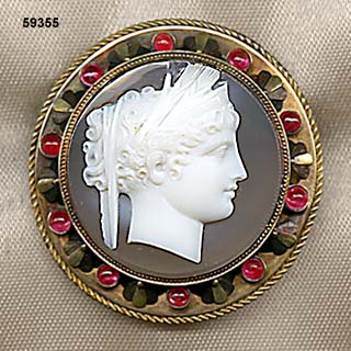 c. 1890 Greek Revival Hardstone Cameo of Ceres