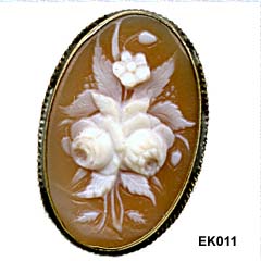 Late Victorian Oval Sardonyx Floral Cameo