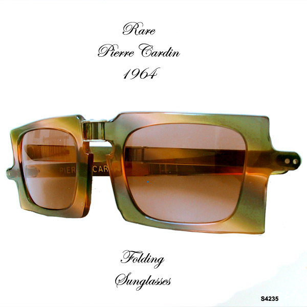 Rare Pierre Cardin Folding Sunglasses Vintage 1964