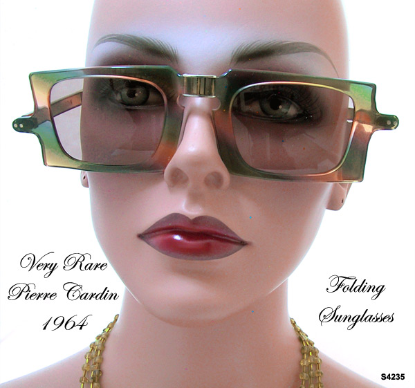 Rare Pierre Cardin Folding Sunglasses Vintage 1964