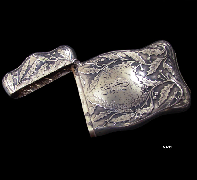 Art Nouveau Sterling Match Safe Holly & Berries