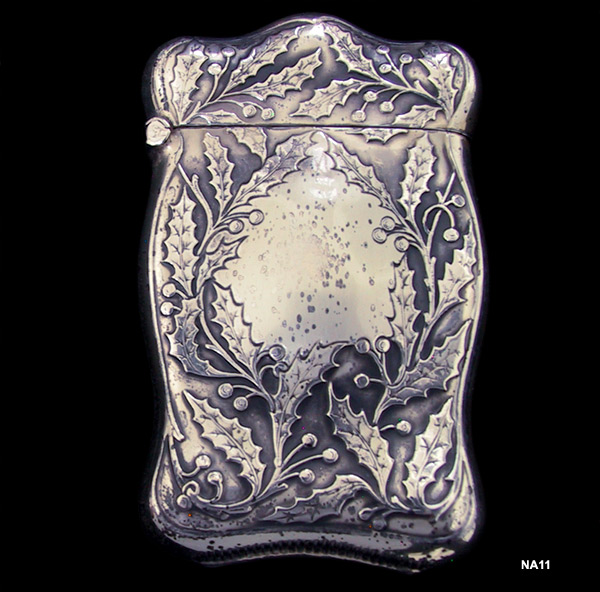 Art Nouveau Sterling Match Safe Holly & Berries