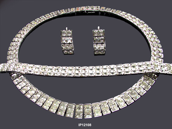 Art Deco Choker Necklace, Bracelet and Earrings c 1930s