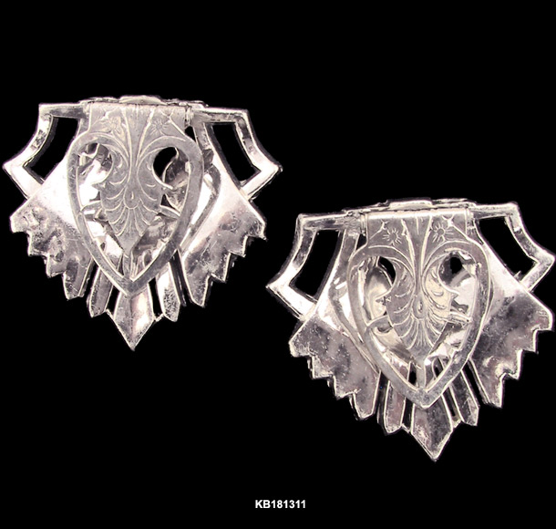 Pair Rhinestone Art Deco Dress Clips c 1930s