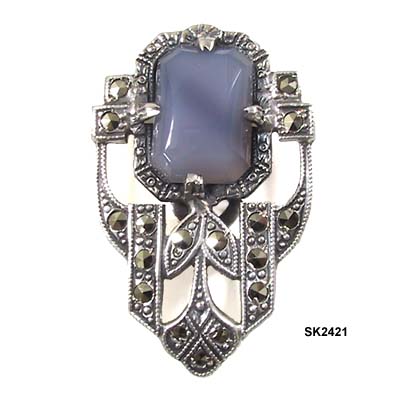 Art Deco Sterling Dress Clip c 1920s