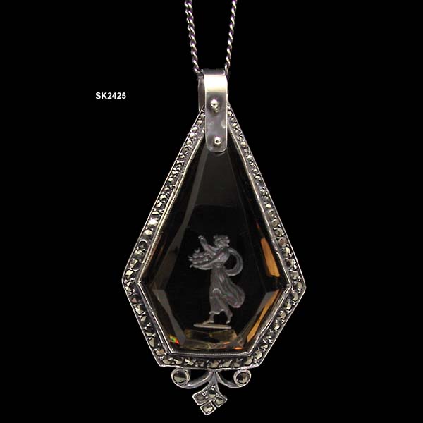 1910 to 1919 A. Schllkopf Sterling Pendant Necklace