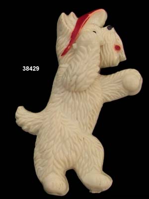 c. 1930's Molded Plastic Mechanical Dog Pin