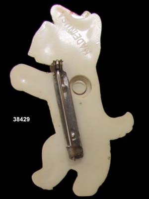 c. 1930's Molded Plastic Mechanical Dog Pin