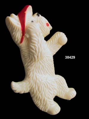 c. 1930's Molded Plastic Mechanical Dog Pin