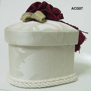 New Heart Shaped Trinket Box with Trim and Tassel