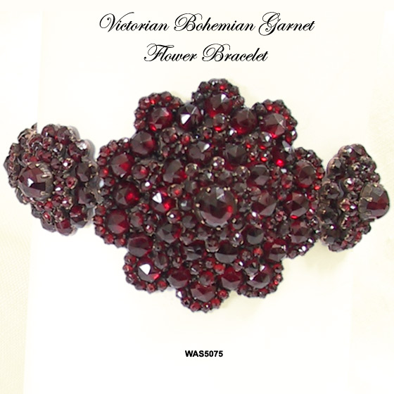 Victorian Bohemian Garnet Flower Bracelet