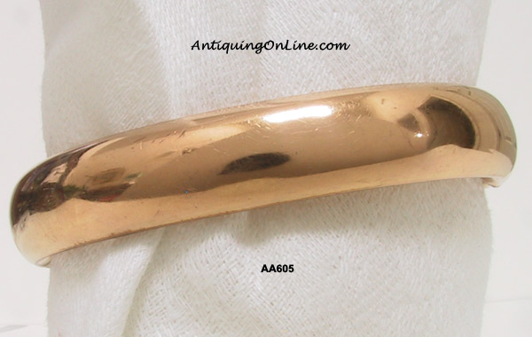 Antique Victorian Rose Gold Filled Engraved Bangle Bracelet