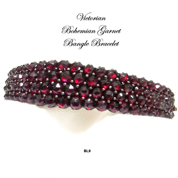 Victorian Bohemian Garnet Bangle Bracelet