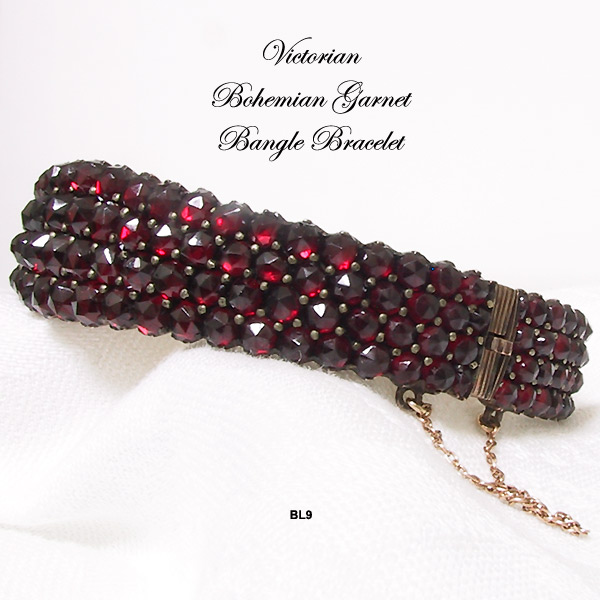 Victorian Bohemian Garnet Bangle Bracelet