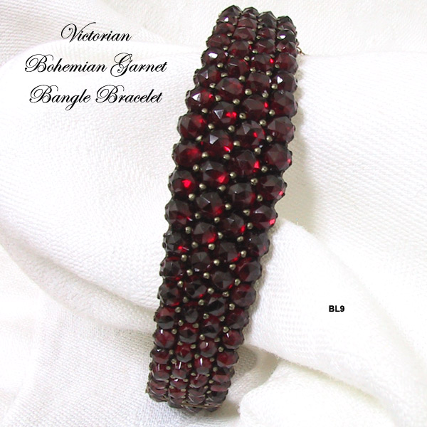 Victorian Bohemian Garnet Bangle Bracelet