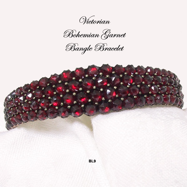 Victorian Bohemian Garnet Bangle Bracelet