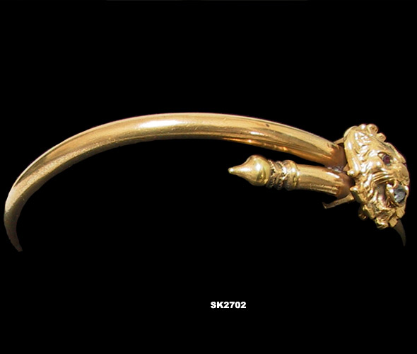 Antique Victorian Lion Head Bangle Bracelet