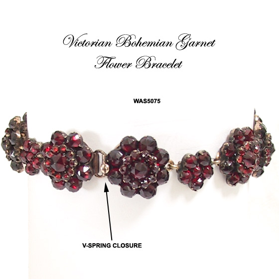 Victorian Bohemian Garnet Flower Bracelet