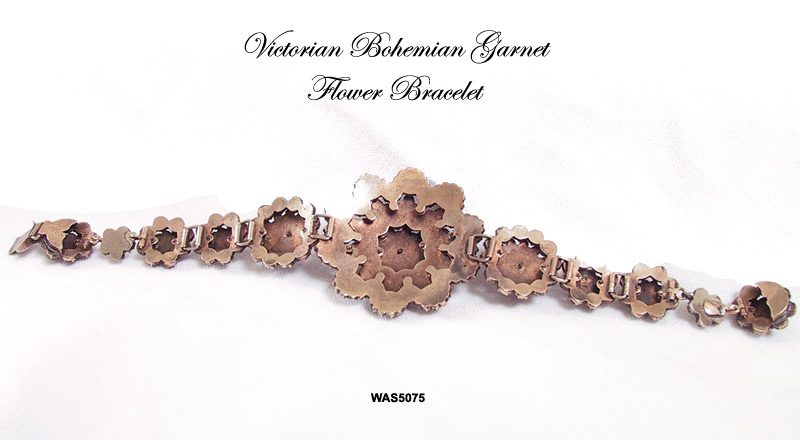 Victorian Bohemian Garnet Flower Bracelet