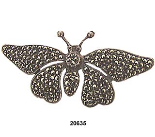 Vintage Sterling and Marcasite Butterfly Pin