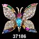 Vintage Rhinestone Butterfly Pin