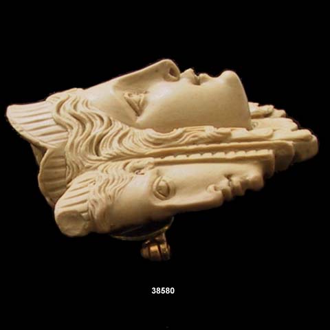 c. 1860 Lava Cameo Brooch