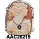 Antique Edwardian Shell Cameo en Habille of Flora 14 Karat White Gold