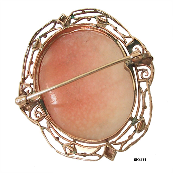 Antique Edwardian Diana Shell Cameo Brooch