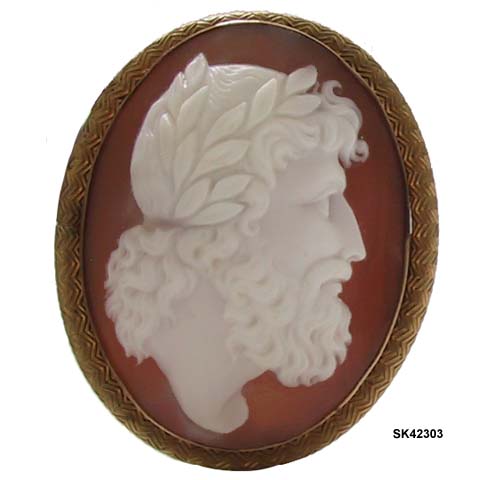 Victorian Shell Cameo of Zeus, King of the Gods