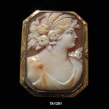 c. 1900 14 Karat Shell Cameo