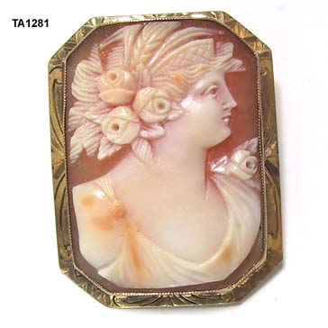 c. 1900 14 Karat Shell Cameo